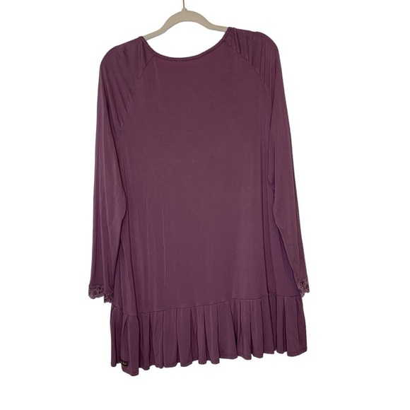 Matilda Jane EUC‎ boho purple mauve vneck long sleeve tunic top. Size XL - Picture 2 of 9